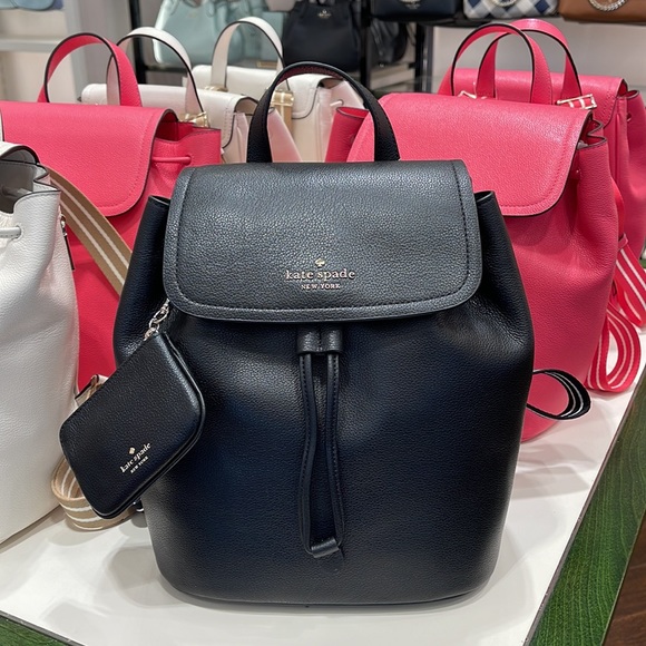 Kate Spade Rosie Medium Flap Backpack 
K8714 pebbled leather black 
NWT - Picture 1 of 16